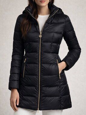 Michael Kors Packable Quilted Women's Black Puffer Coat